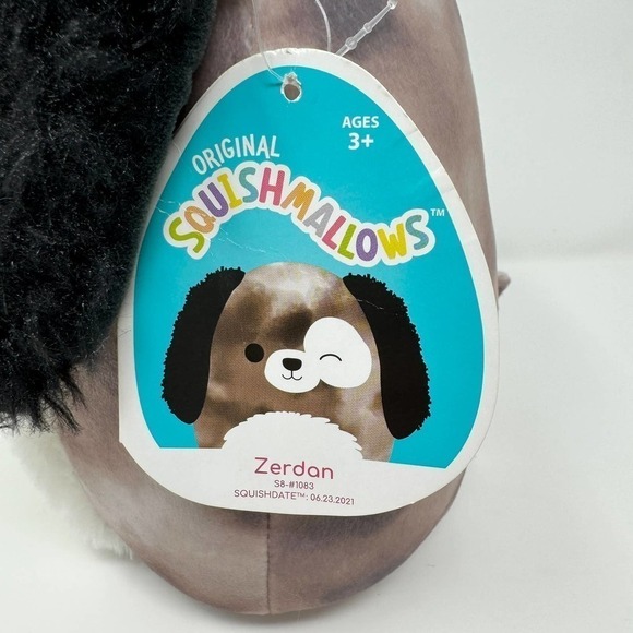 Original Squishmallows Zerdan Dog Fuzzy Ears 8" Plush Marbled Brown Gray Winking - Picture 6 of 16
